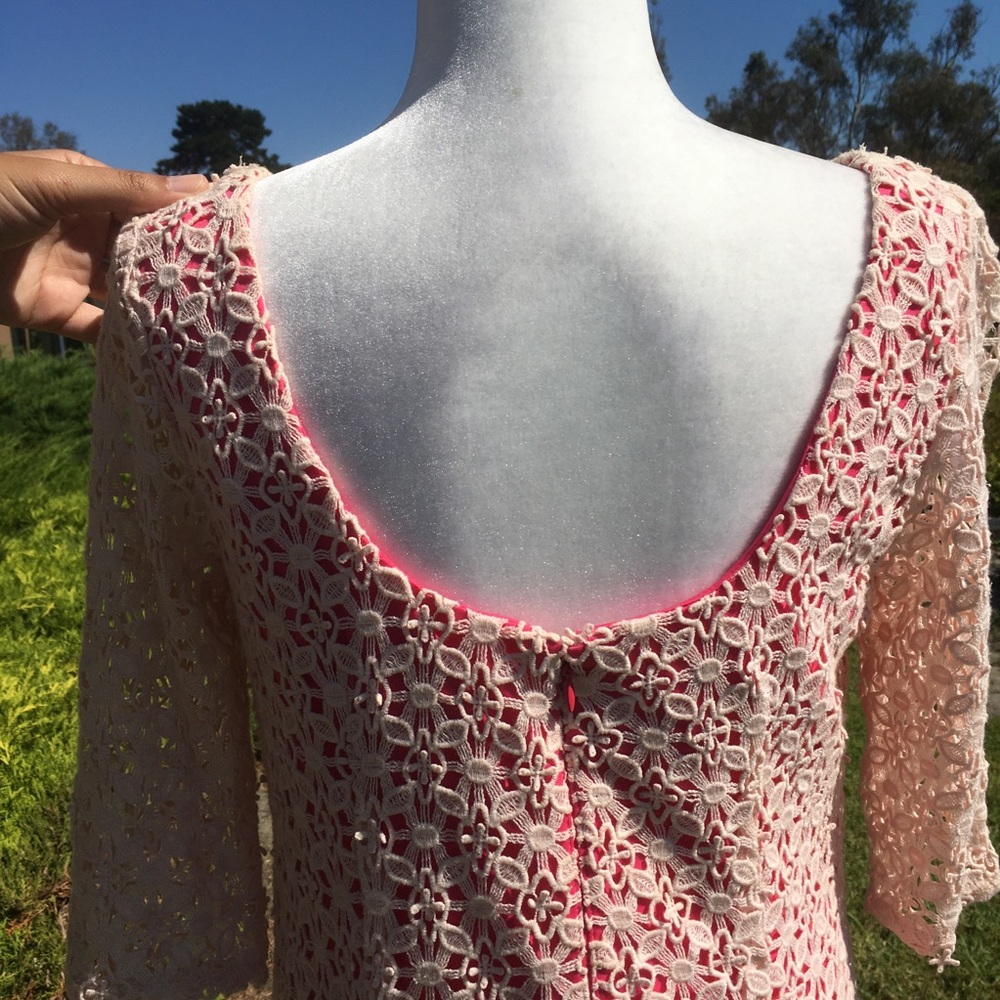 Pink/Cream Crochet Dress Gem